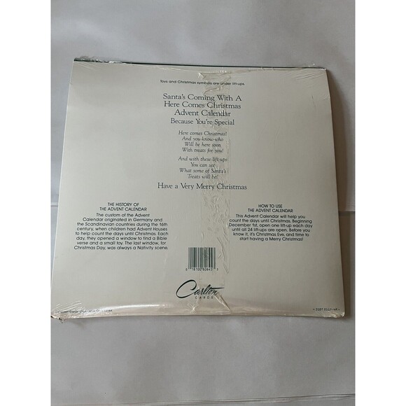 Vintage Carlton Cards Here Comes Christmas Advent Calendar with Envelope New - Picture 4 of 5